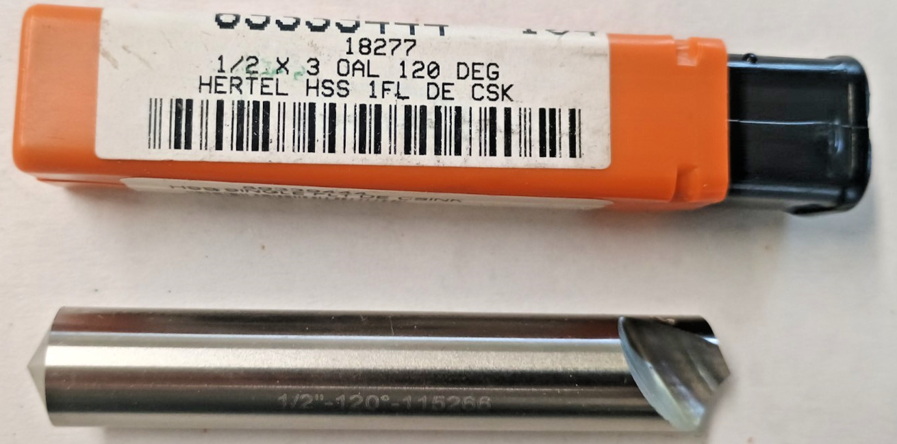 1/2 "x 3" OAL 82 Deg 1 FL Spot Drill / Countersink HSS Double End USA Hertel