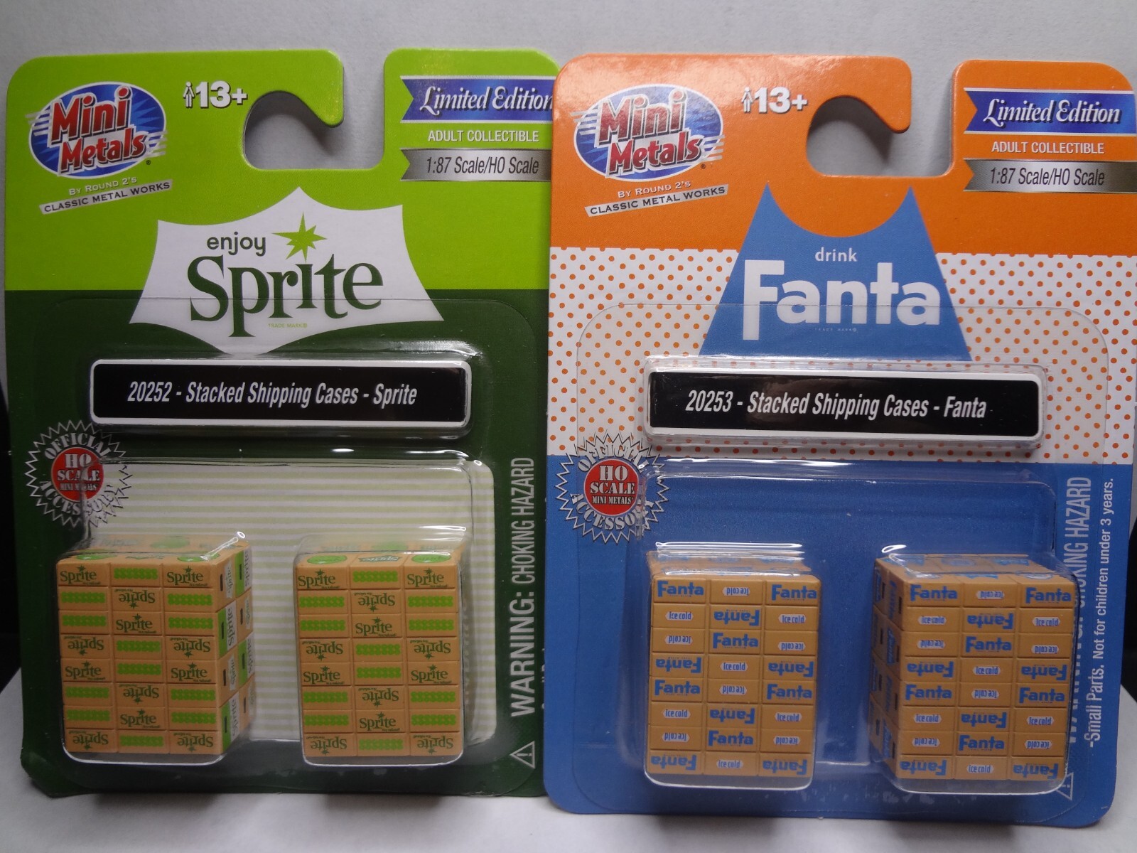 Mini Metals Mini Details #20252 & #20253 Fanta & Sprite Stacked Cases 1:87/HO