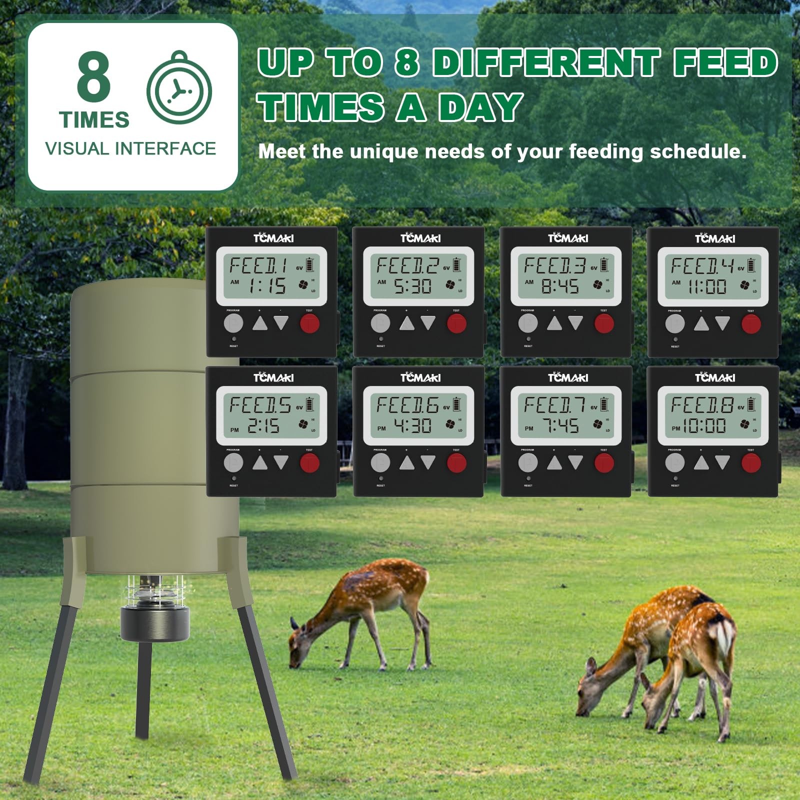 Digital Timer Deer Feeder Timer 6V 12V Digital Timer for Deer Goat Feeder Kit 8