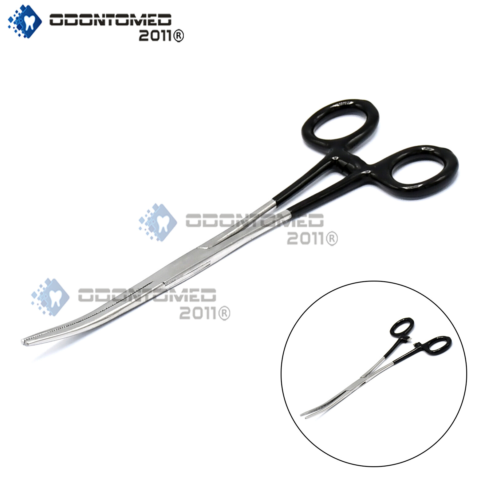 8" Fishing Hemostat Forceps Locking Clamps Curved Black PVC Dep Handle Stainless