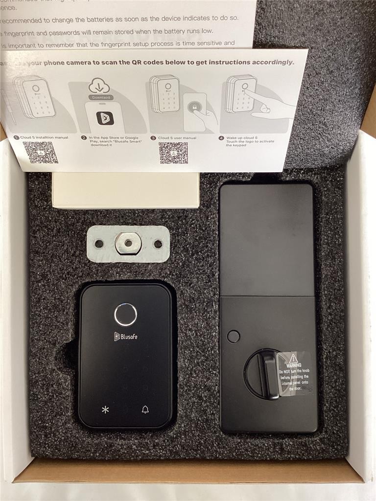 ++ Blusafe Cloud Smart Deadbolt Lock 4-in-1 Entry Matte Black CloudS NEW