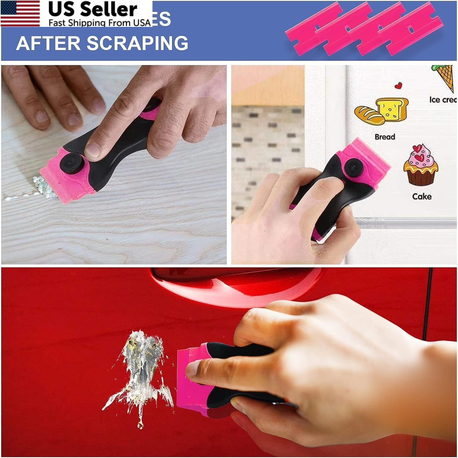 DEKEones Razor Blade Scraper, Double Edged Razorblade Scraping Tool with 10...