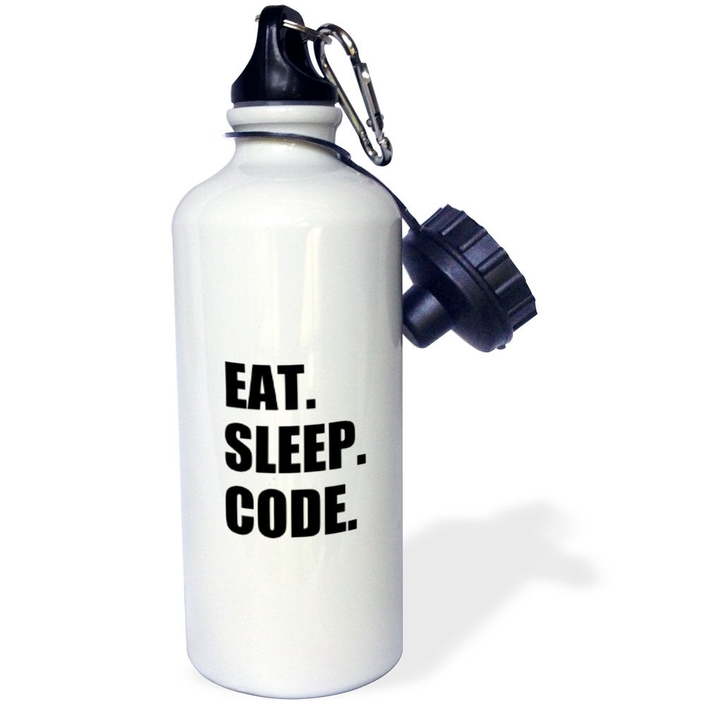 3dRoseSleep Code Programmer Computer Coder Love Coding Sports Water Bottle 21oz