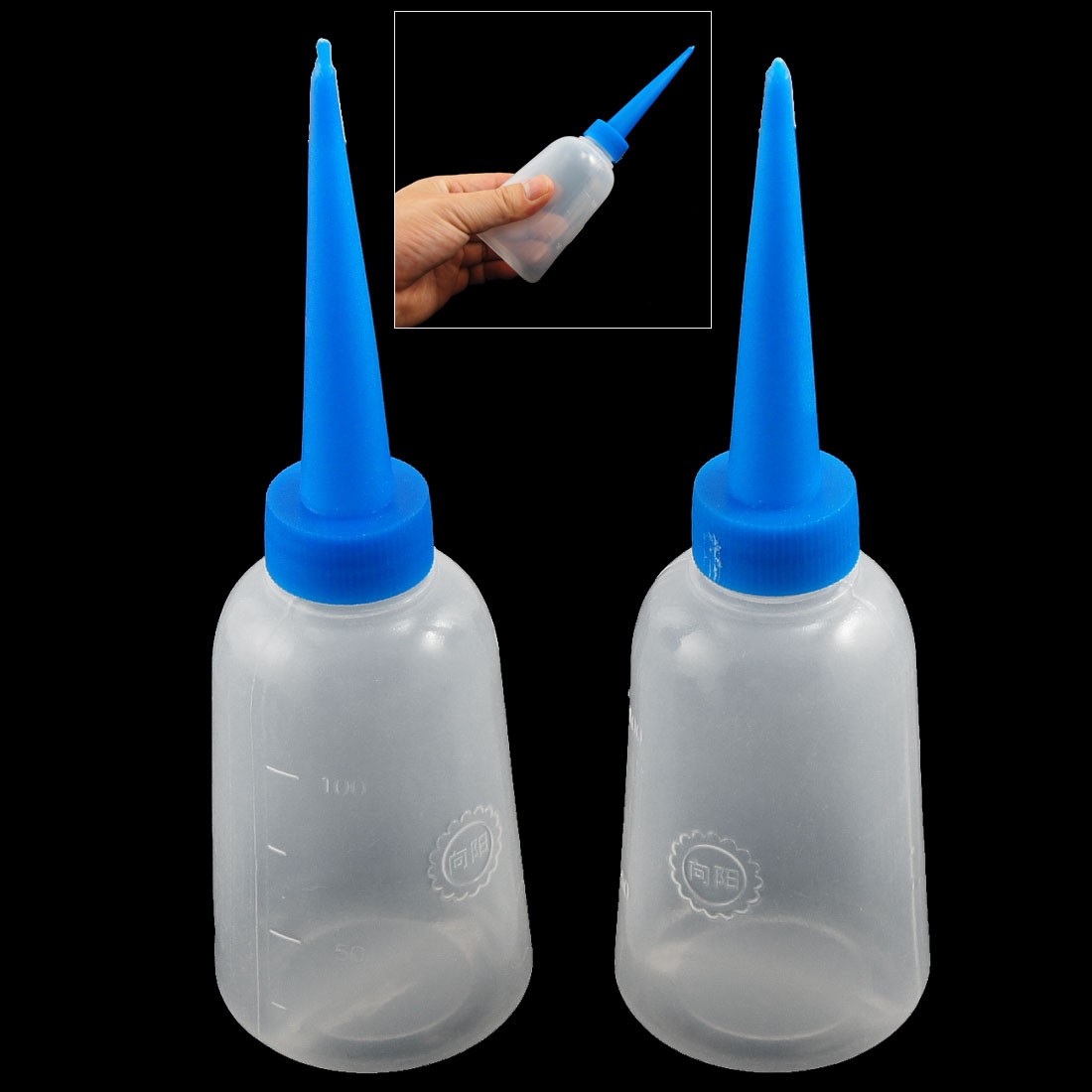 2 Pcs 100ml Clear White Plastic Sewing Machine Oil Bottles