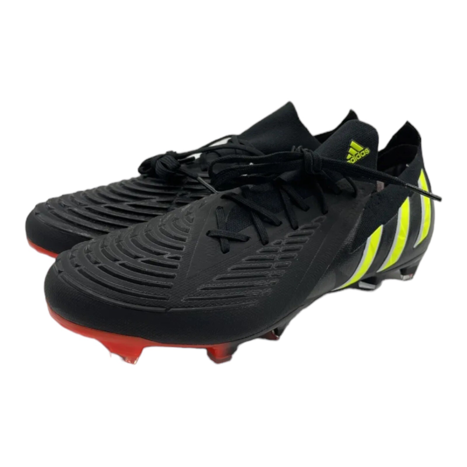 Adidas Men PREDATOR EDGE.1 FIRM GROUND SOCCER CLEATS GW1023 Black/Yellow Sz 7