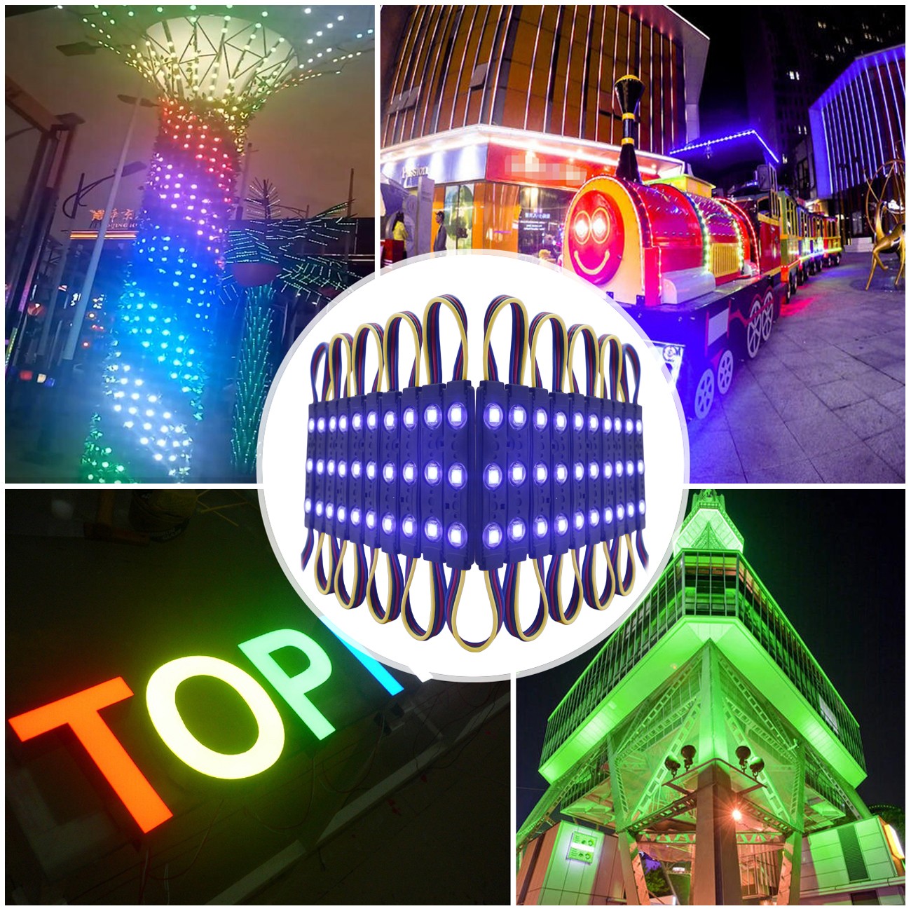 10-250FT 5050 3 LED Module Store Front Window Light Sign Lamp Waterproof DC 12V