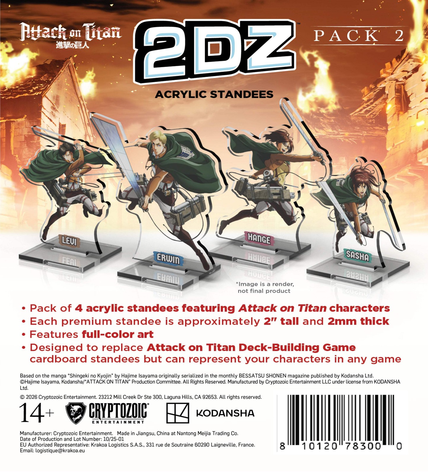 Attack on Titan 2DZ Acrylic Standees: Pack 2