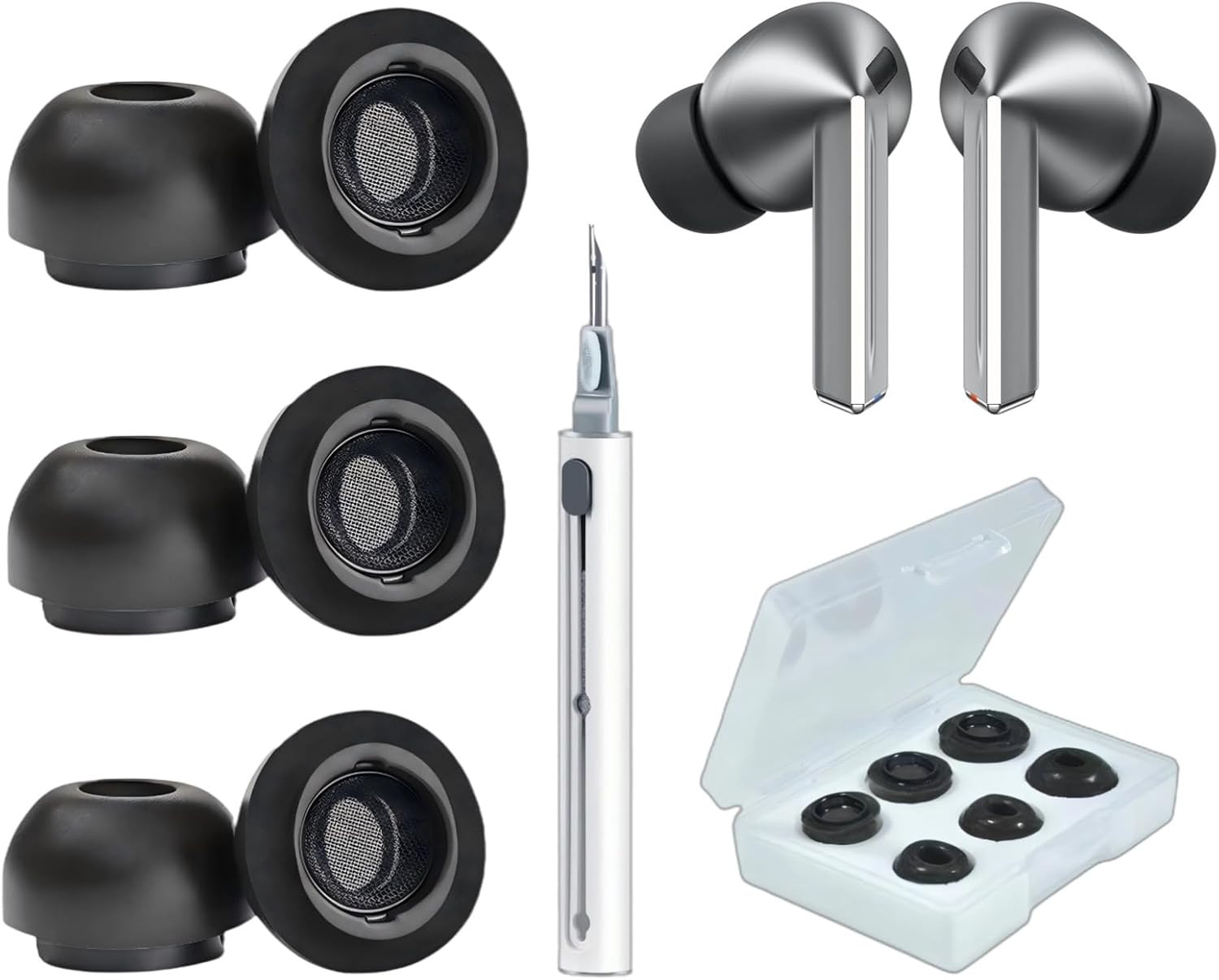 Memory Foam Ear Tips for Galaxy Buds3 Pro, Replacement Earbud Tips for Samsung B