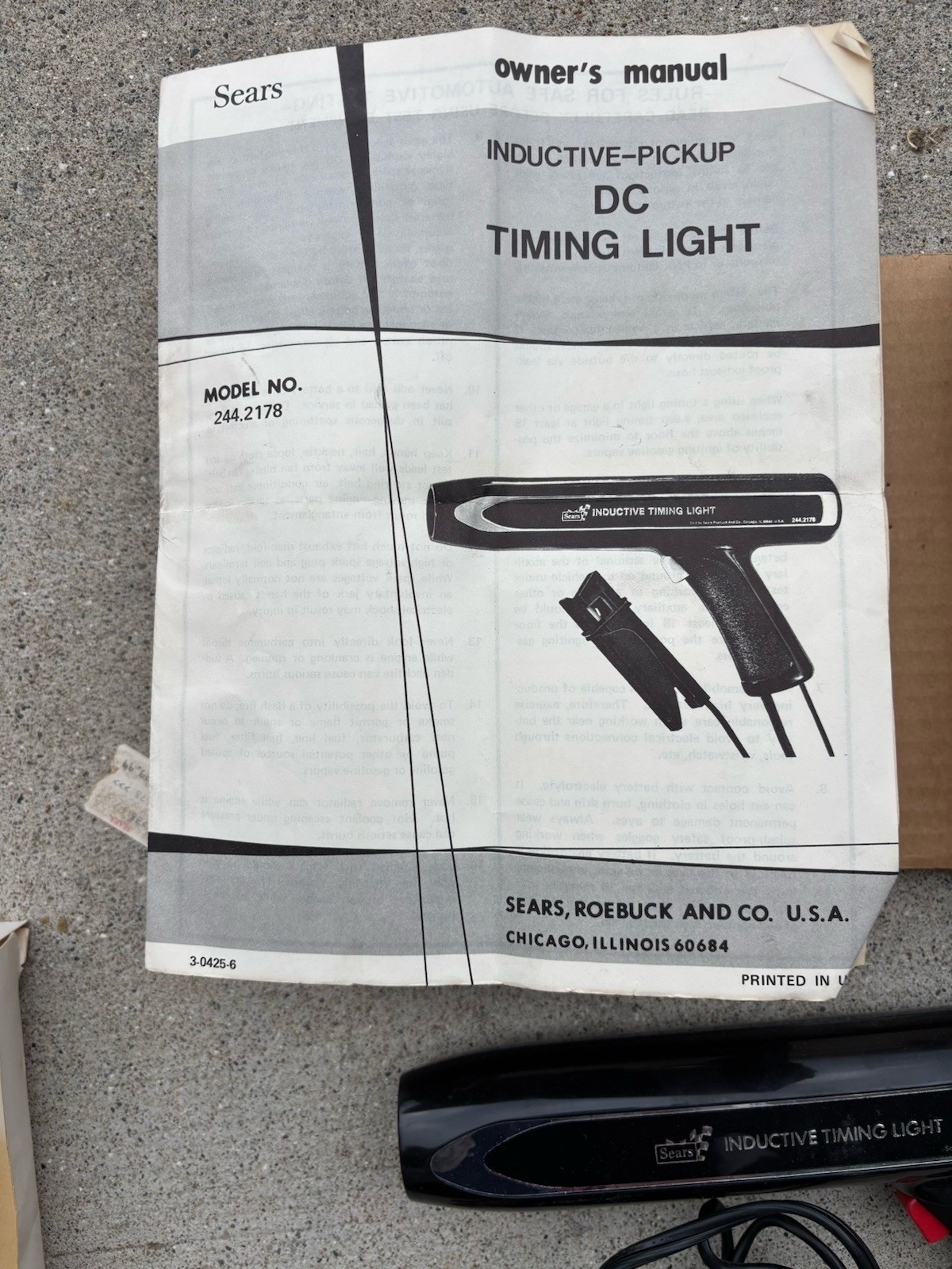 Sears Clamp On Inductive Timing Light Timing Analyzer 244-2178