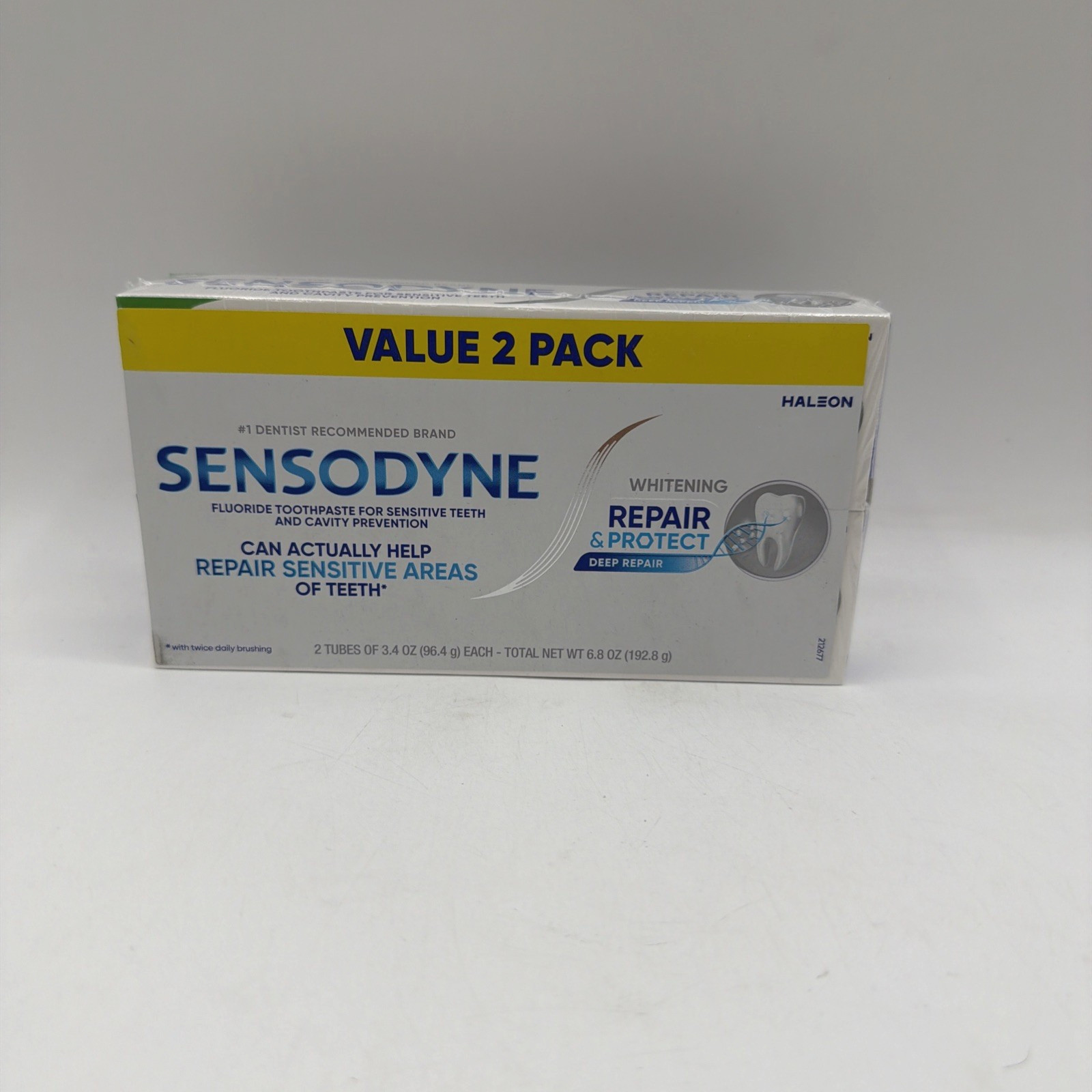 Sensodyne Repair and Protect Whitening Toothpaste Net Wt 3.4 Oz 2 Tubes