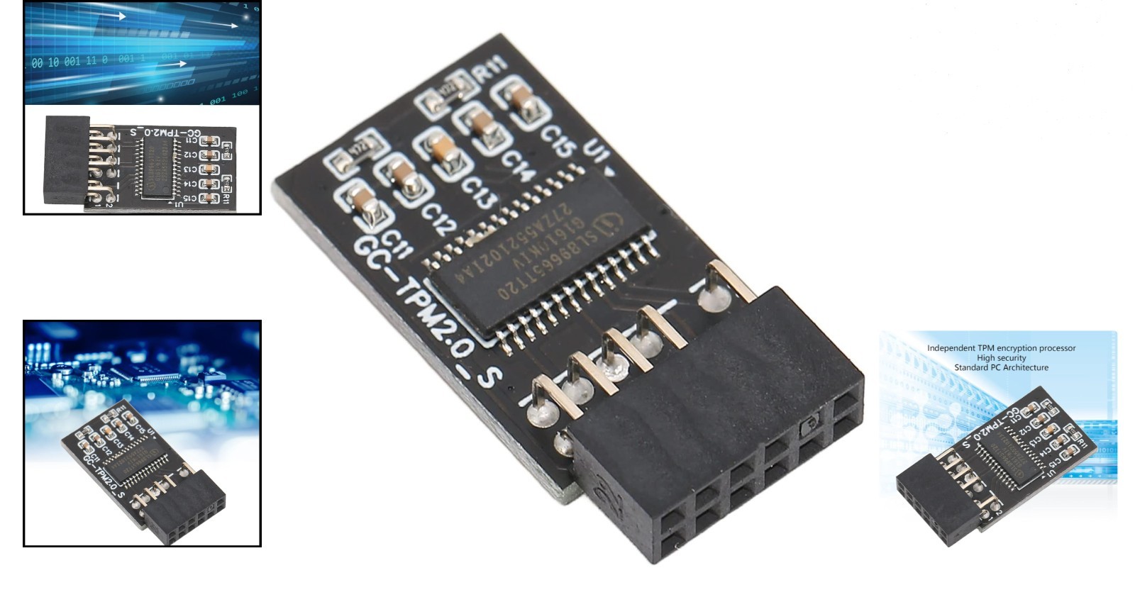 Advanced TPM 2.0 Encryption Module, 12-Pin, for Windows 10/11 Compatibility