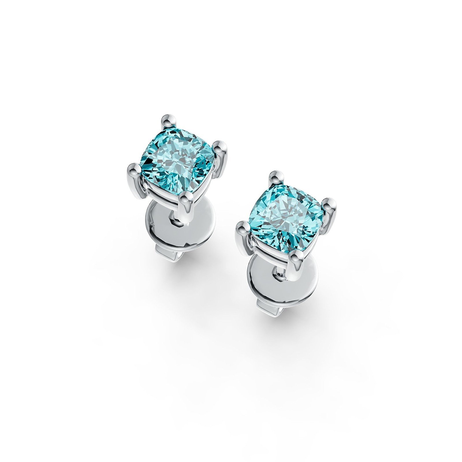 Sterling Silver Semi Mount Earrings Setting Cushion CU 4x4mm Stud