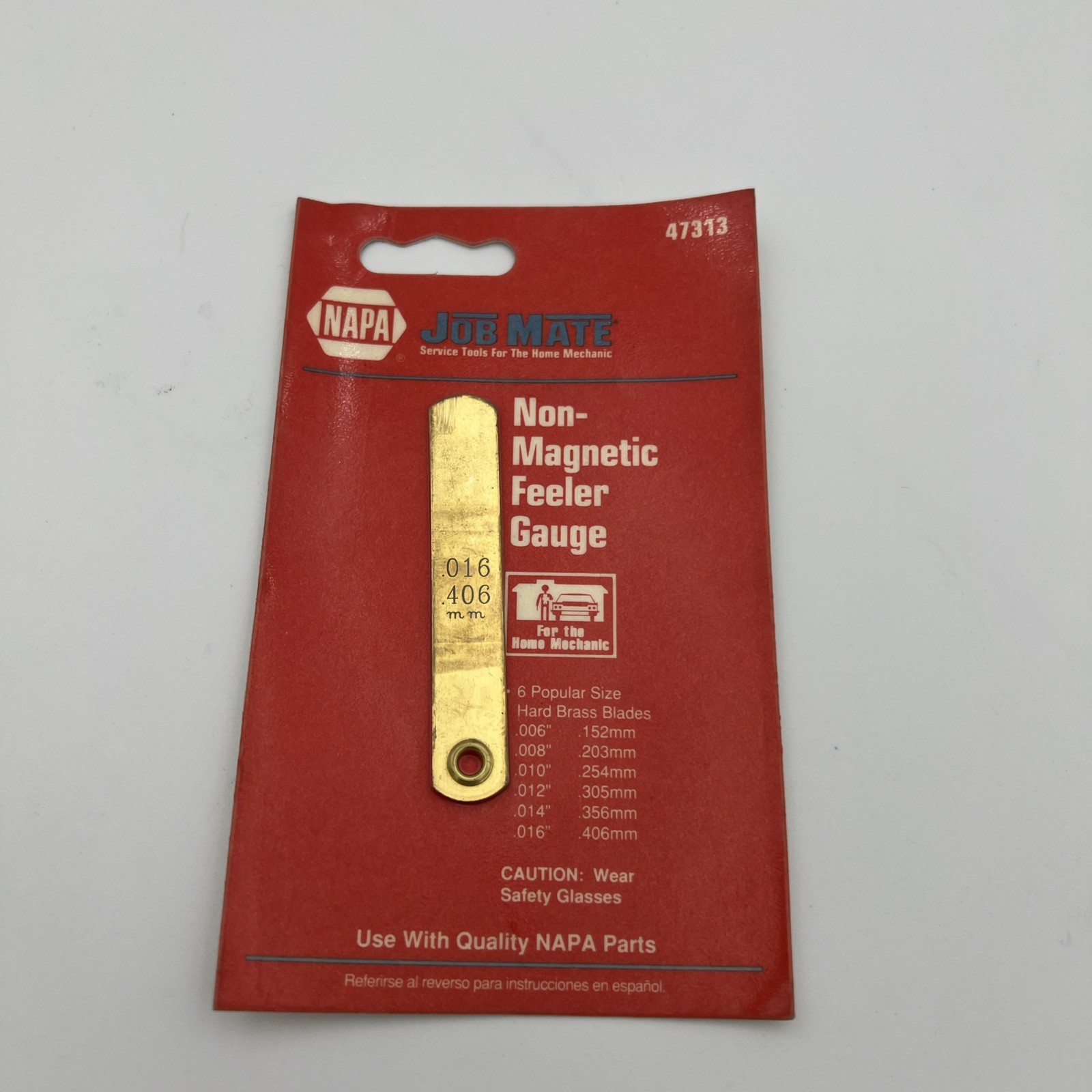 NAPA Non-Magnetic Feeler Gauge # 47313 0.006"-0.016" - Made in USA