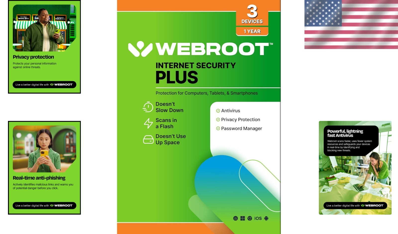 All-in-One Antivirus & Password Manager - 1 , 3 Devices for Maximum Security