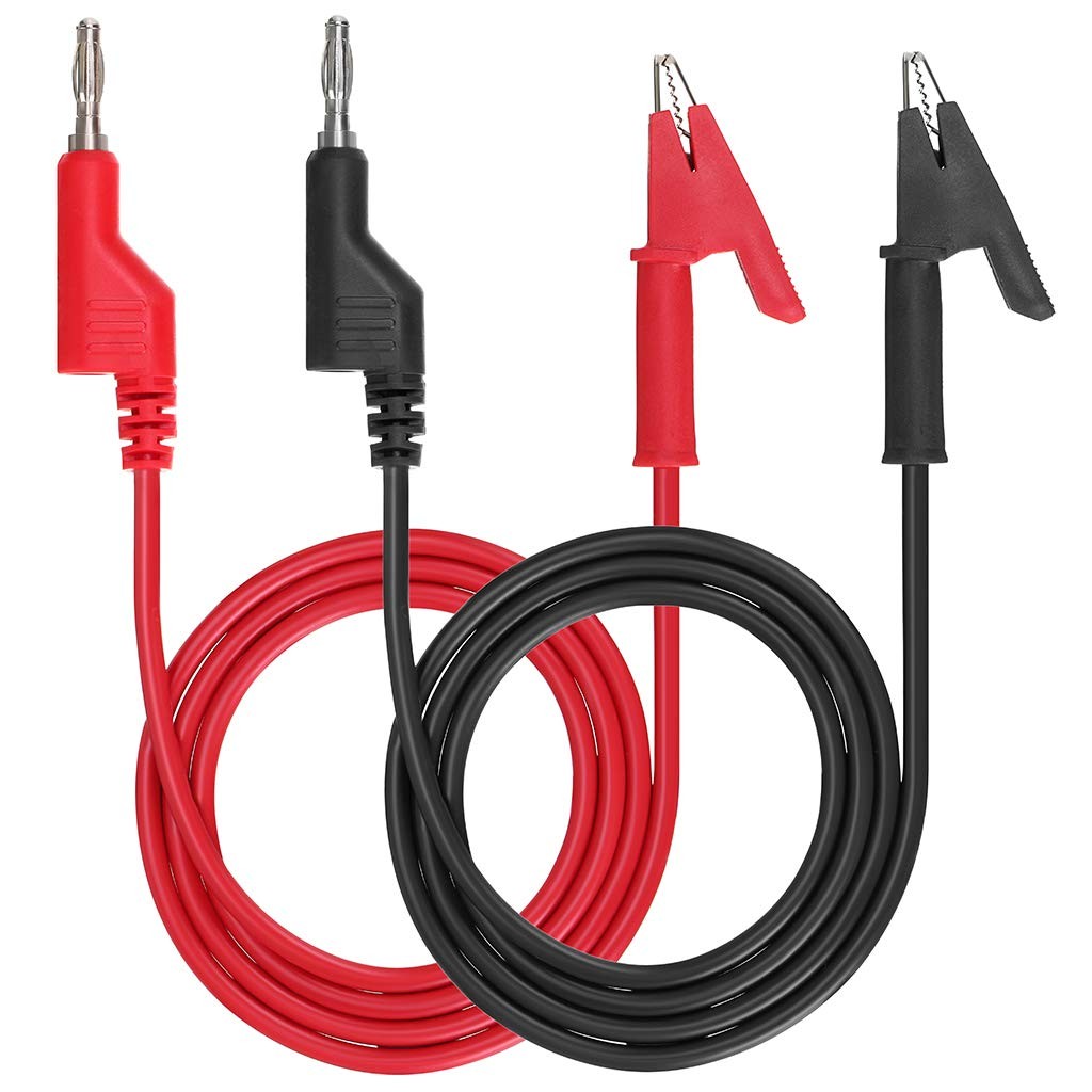 Multimeter Banana Plug to Crocodile Alligator Clip Test Probe, 2PCS 4mm Stack...