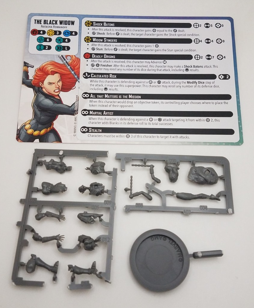 Marvel Crisis Protocol Earths Mightiest Core Set - Black Widow & Rules Card