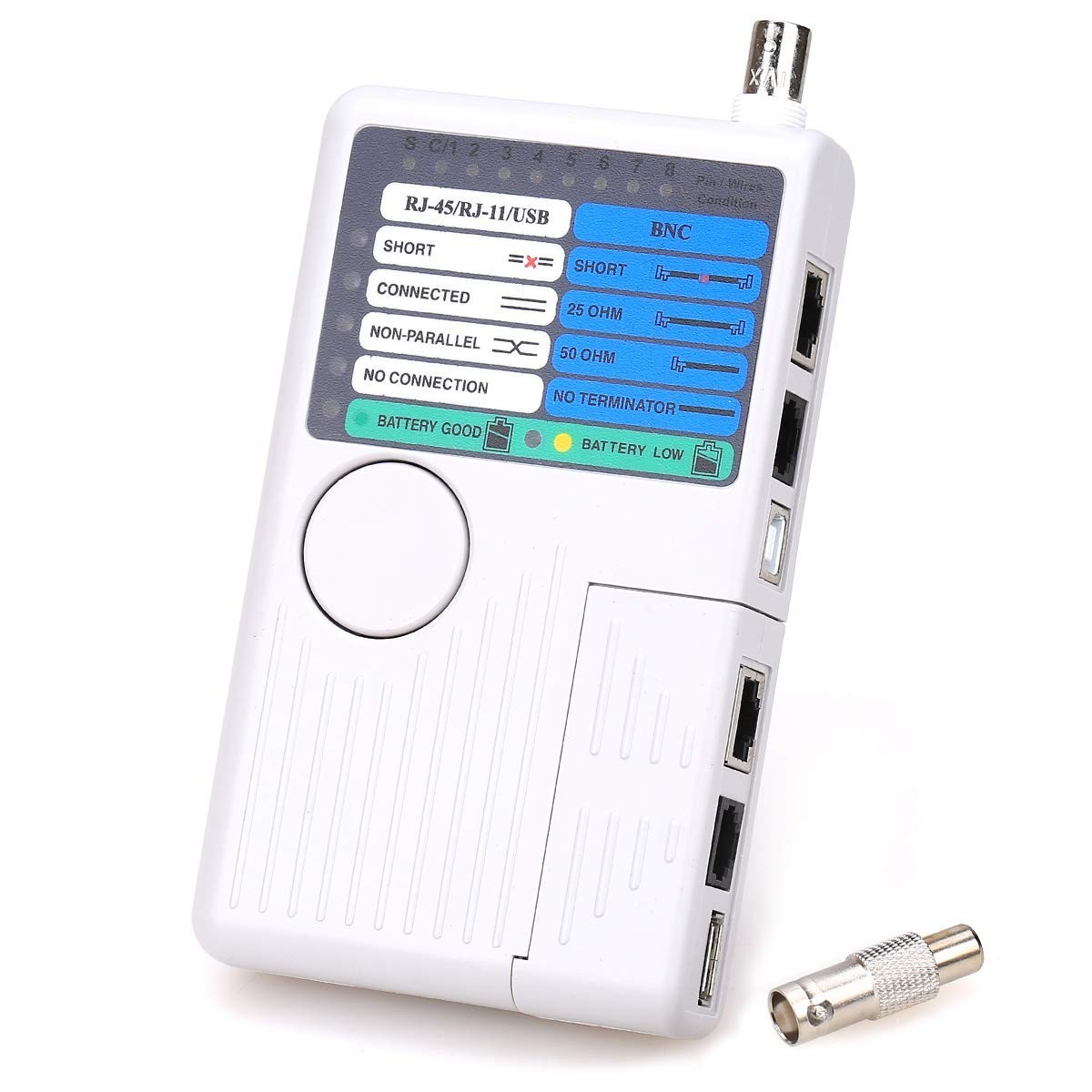 Coaxial(Coax) Cable Tester Portable BNC F-Style RJ45 Ethernet Continuity Cable..