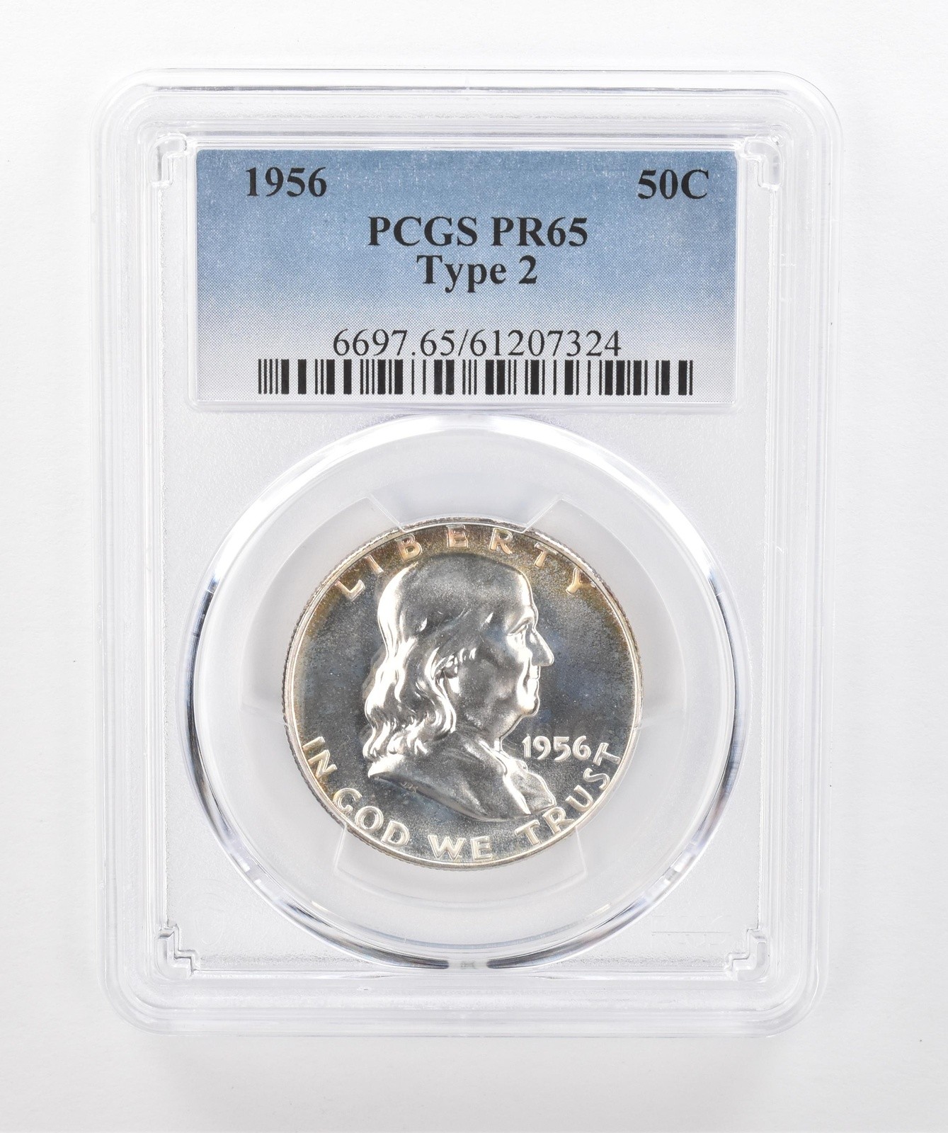 1956 Franklin Half Dollar Type 2 PR65 PCGS Peripheral Tone *1447