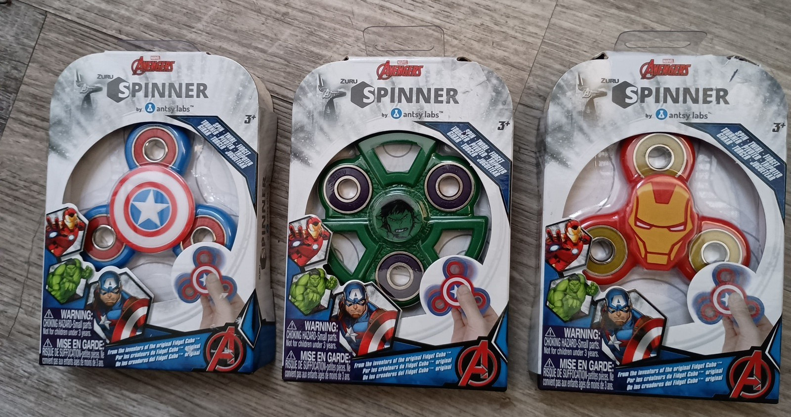 MARVEL CAPTAIN AMERICA, IRON MAN & INCREDIBLE HULK  - Fidget Spinner New IN BOX