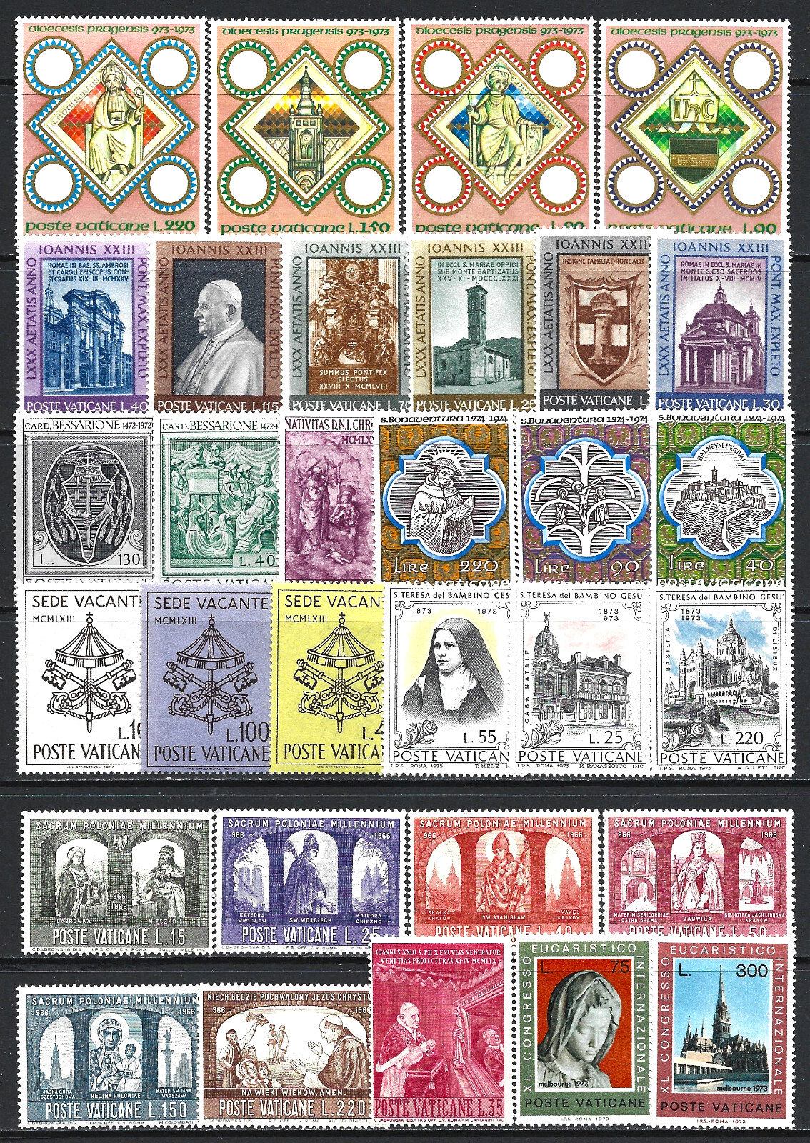 Vatican Postage Stamps MNH Art History Popes Saints Paintings Mint Italy Lot