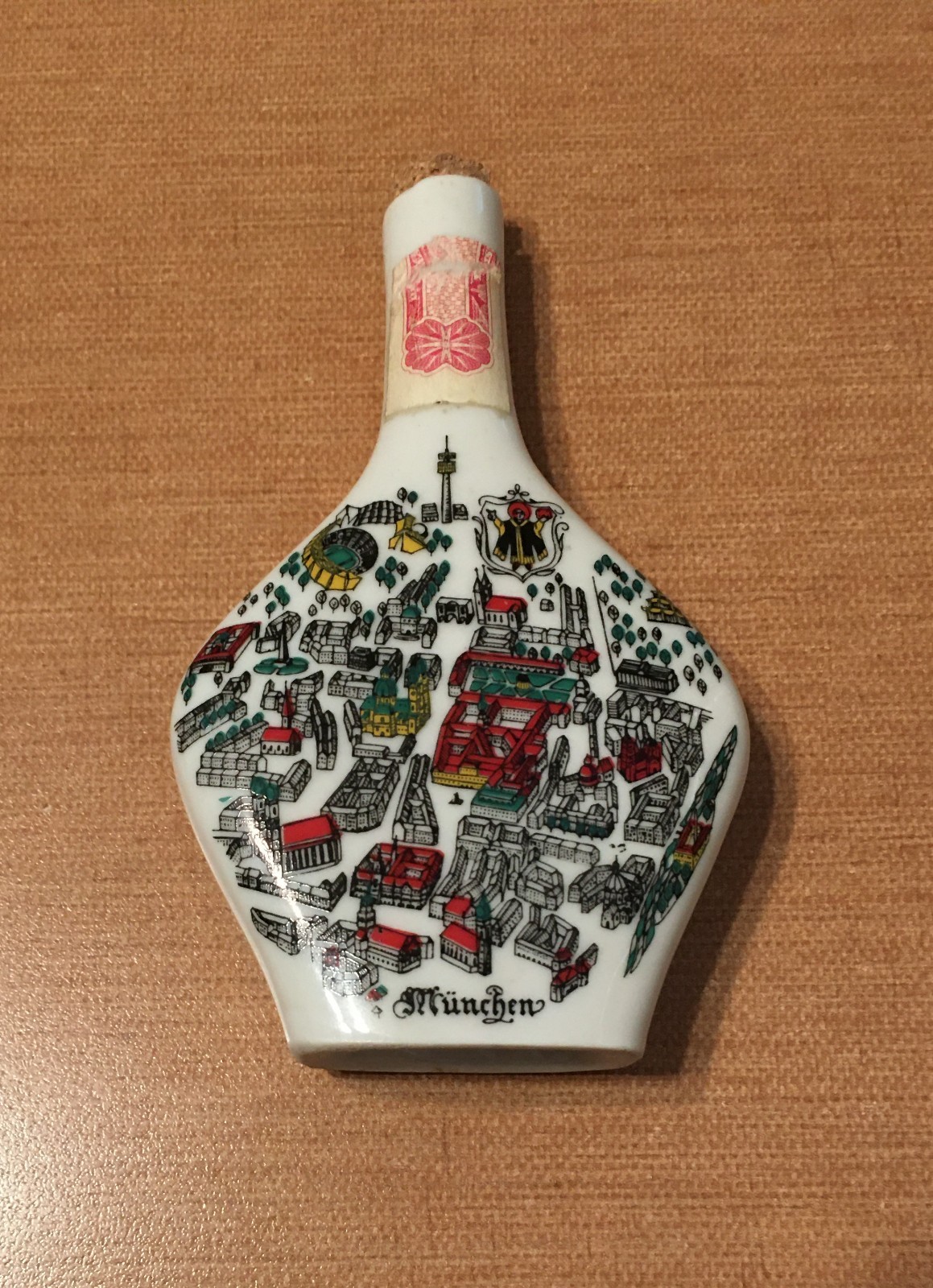 München Escorial Green Bavarian Herb White Liqueur Bottle 50ml Souvenir 5"