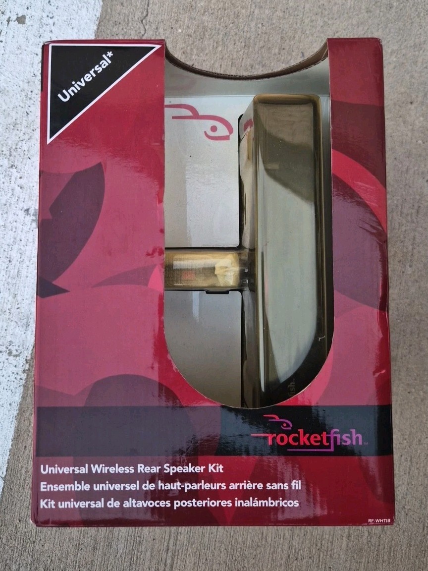 NEW Rocket Fish RF-WHTIB Receiver Sender Universal Wireless Rear Speaker Kit