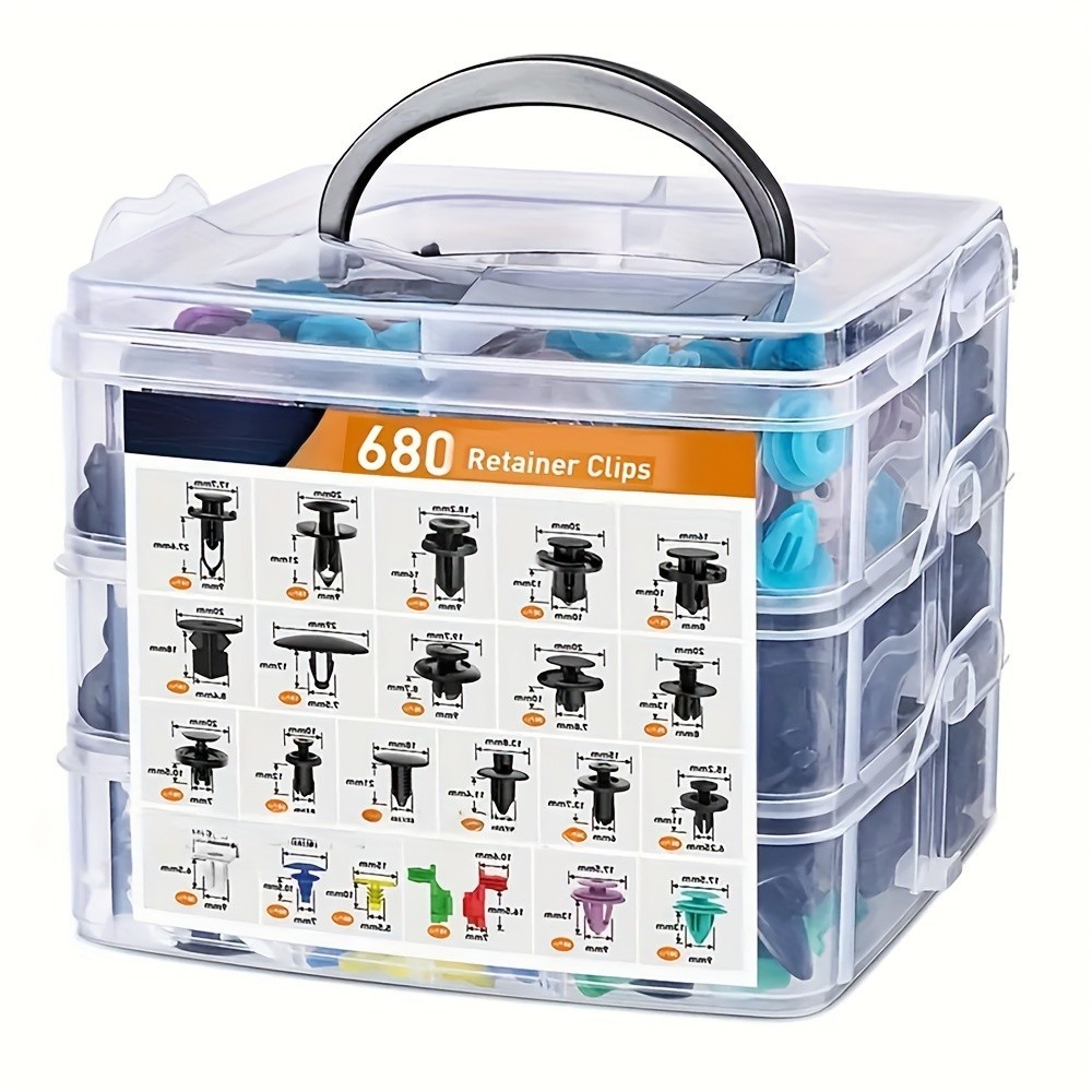 680Pcs Car Retainer Clips Set - For Auto Repairs & Fastening