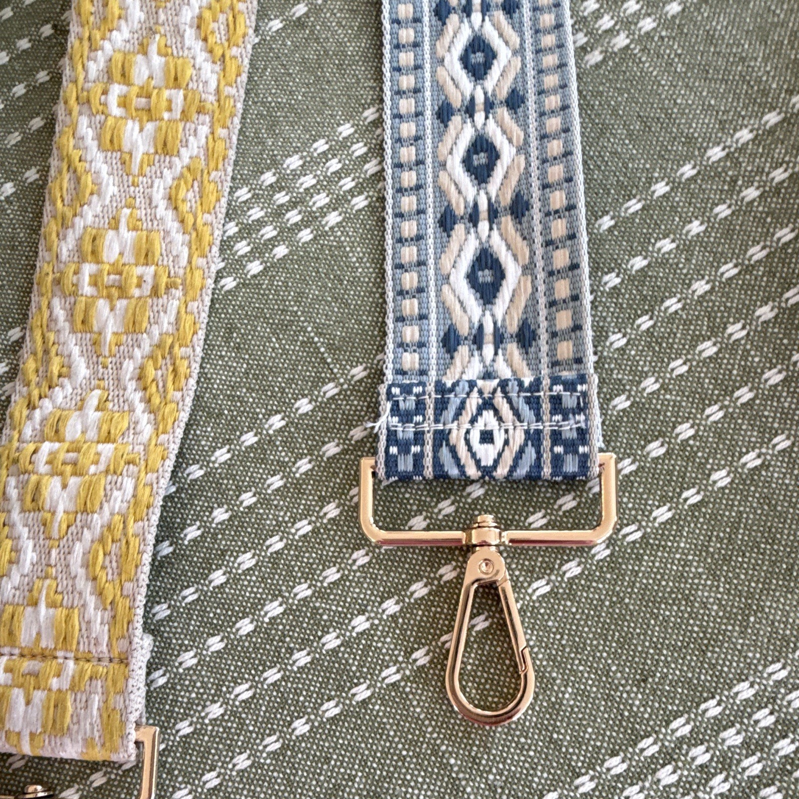 2pc Detachable Adjustable Bag Strap/Yellow Hardware. Sold together!