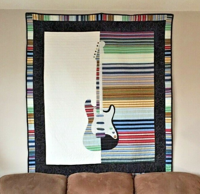 Quilt Pattern -  "Rock On" Guitar Applique (57" X 50")