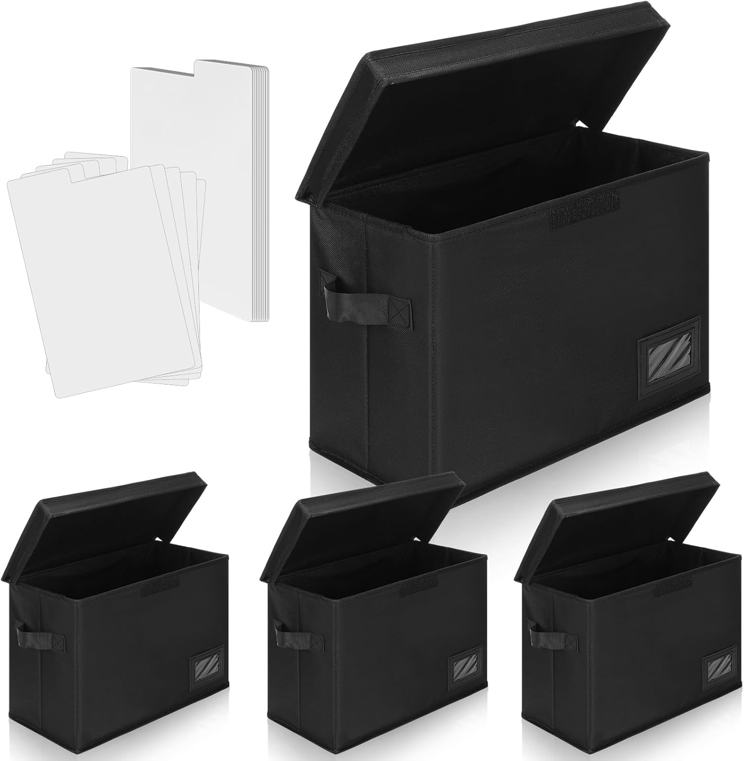 4 Pack Comic Book Storage Boxes with 20 Book Dividers Collapsible Comic Box Case