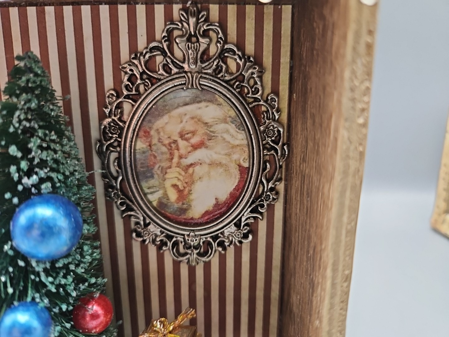 Pair Handmade Decorative Xmas Shadow Boxes, 22B