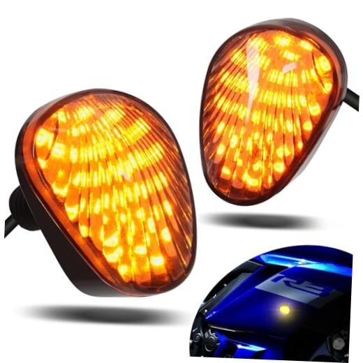 Motorcycle Flush Mount Turn Signal, 2PCS 12V Smoked LED Indicator Light
