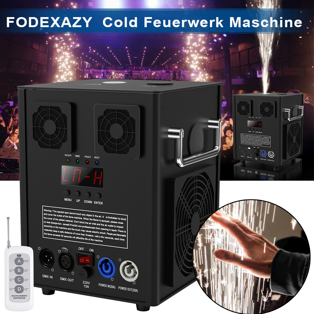 700W Cold Spark Firework Machine Stage Effect Wedding DJ Party DMX w/Case