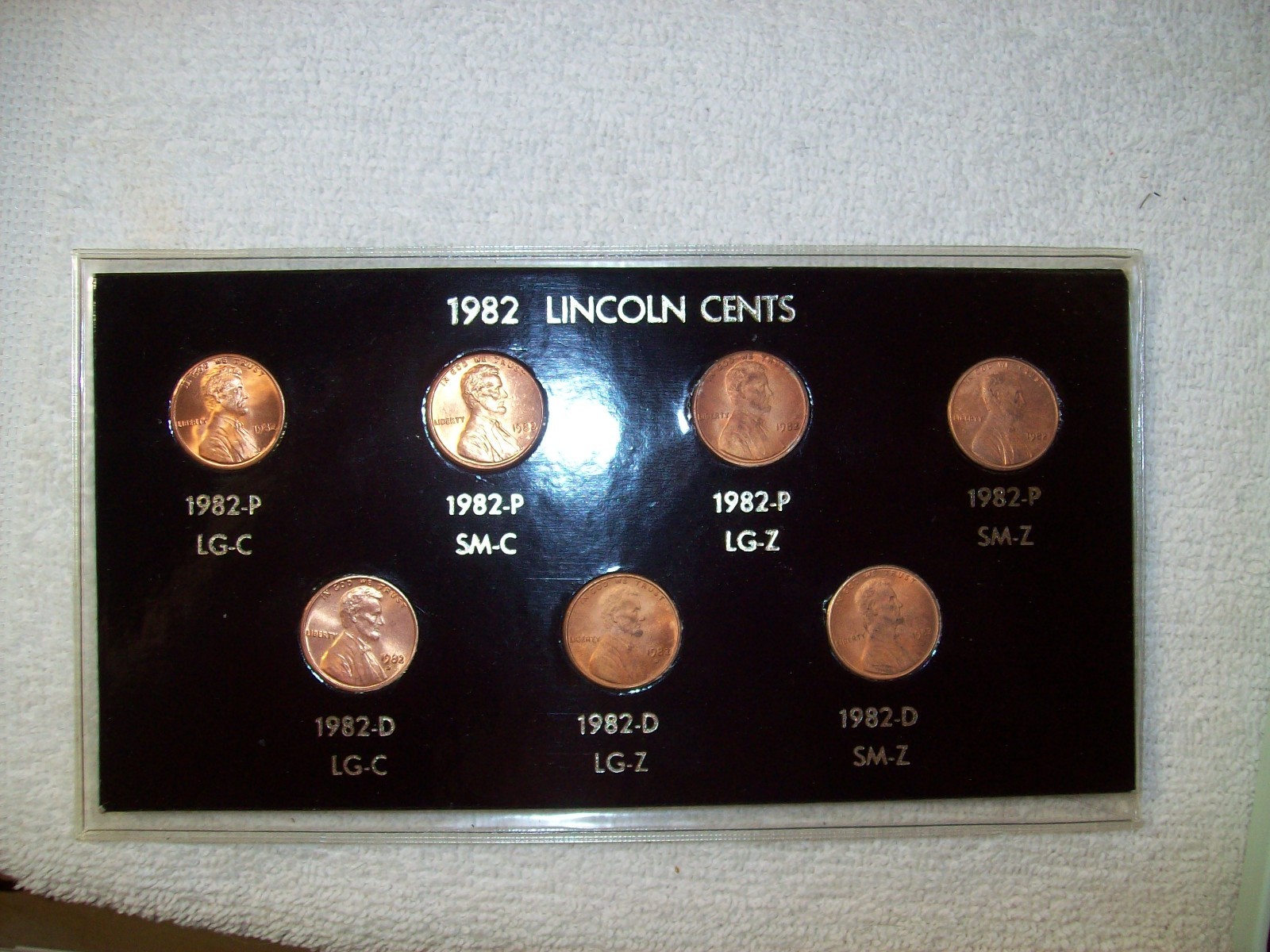 1982 P&D  MINT SET 7 VARIETIES LINCOLN CENTS
