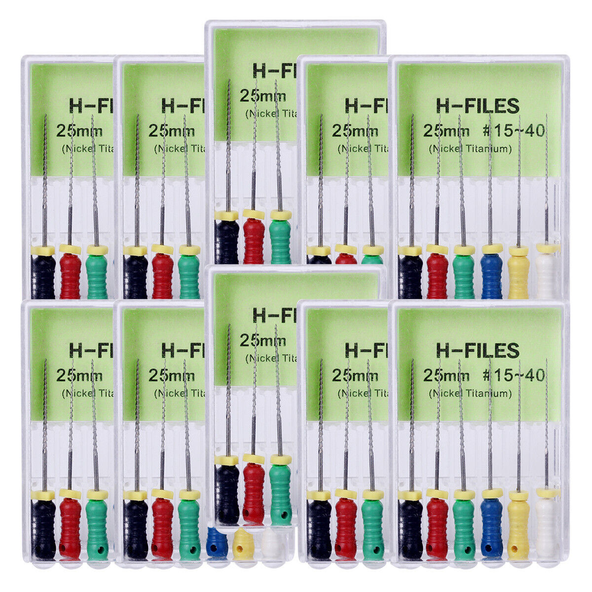 10 Packs Dental Endo Root Canal Niti H File H-File Hand Use 25mm #15-40