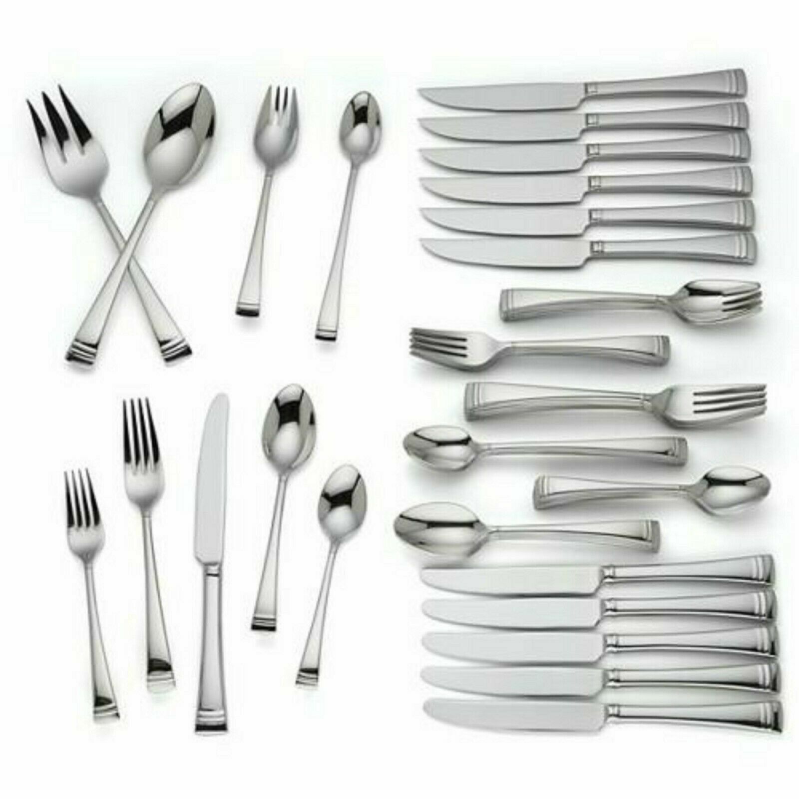 URBANE 14 piece set Service for of 12 Stainless Flatware Lenox