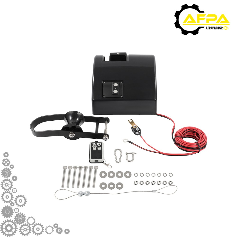 Boat Marine Electric Anchor Winch Boat Winch w/ Anchor Roller & Remote Control