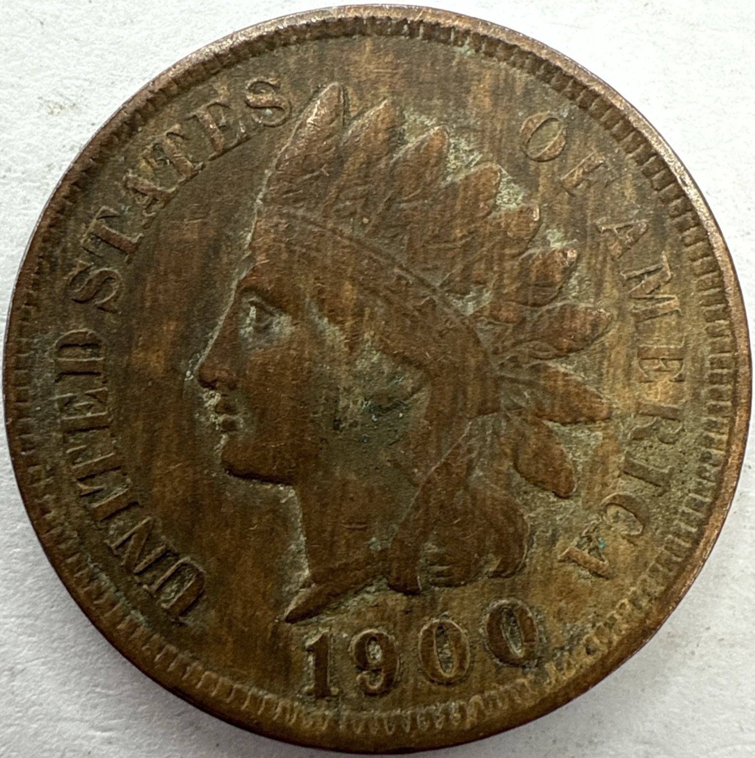 1900 Indian Head Cent Exact Coin Imaged #IND2302