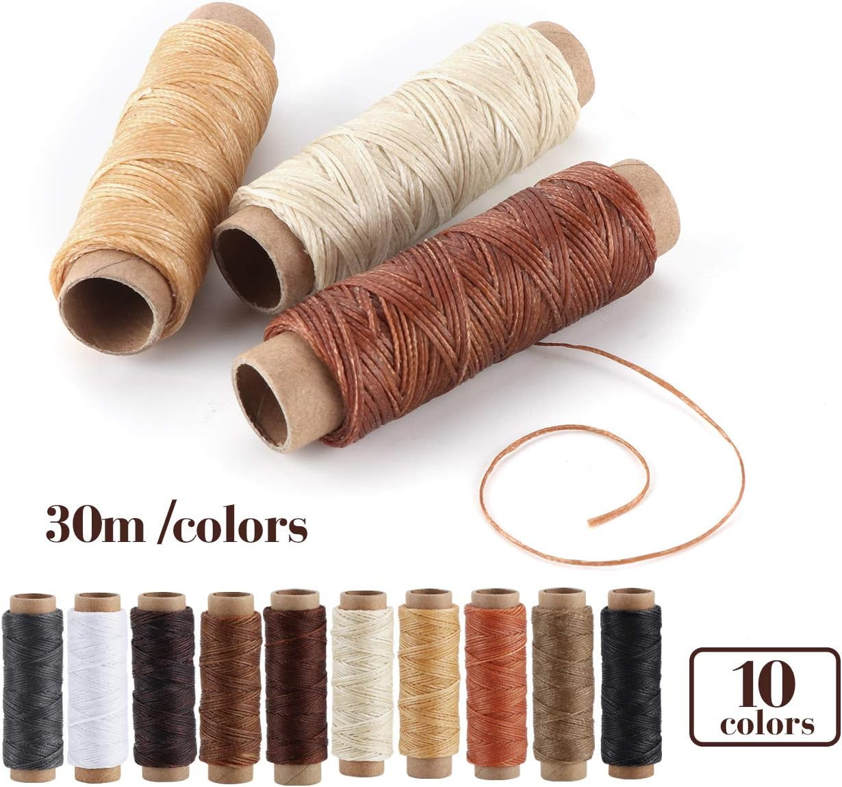 Ilauke Leather Sewing Kit 31Pcs Waxed Thread Leather Stitching Kit with Sewing A