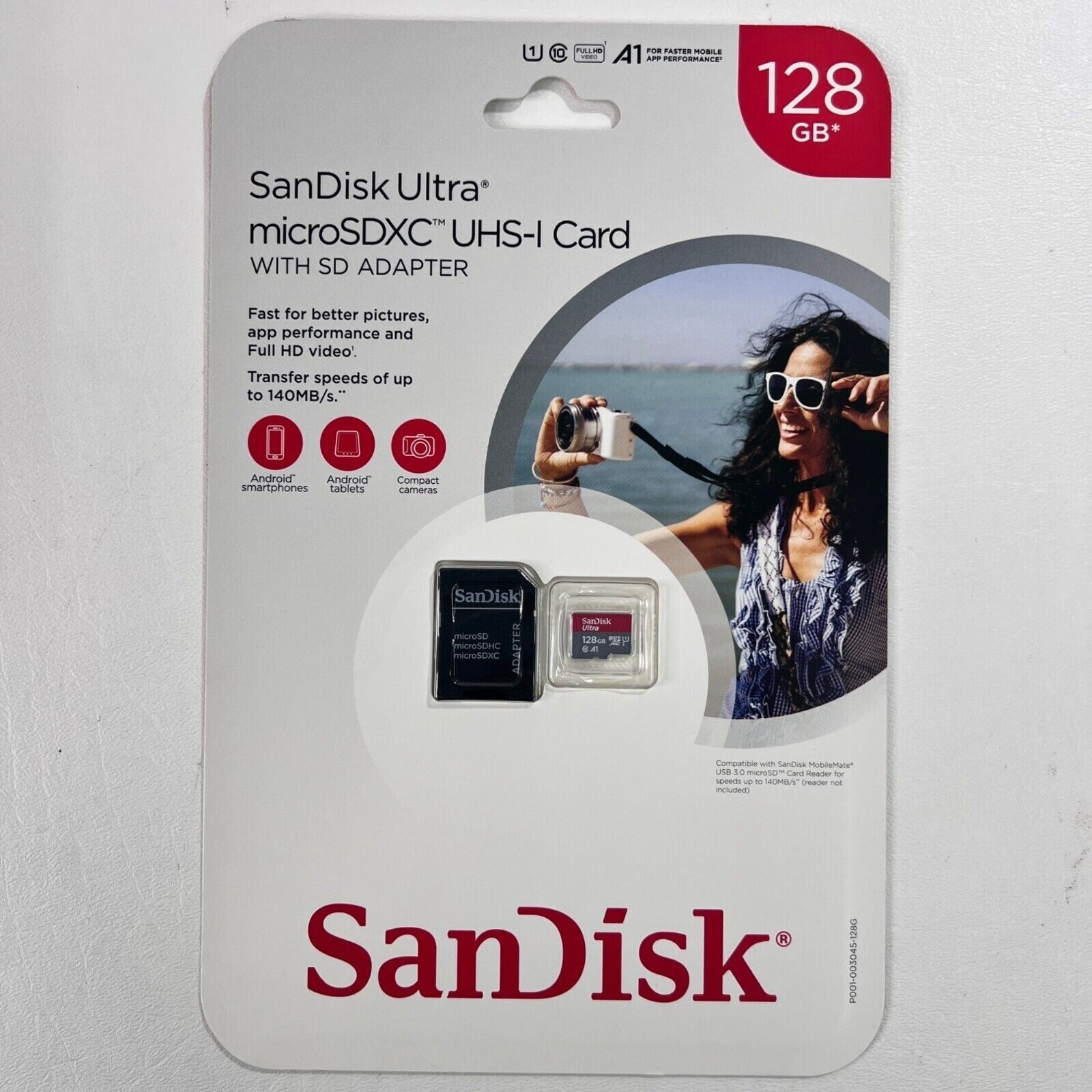 SanDisk Ultra Micro SD SDXC UHS-I Card 128GB A1 with SD Adapter,new.