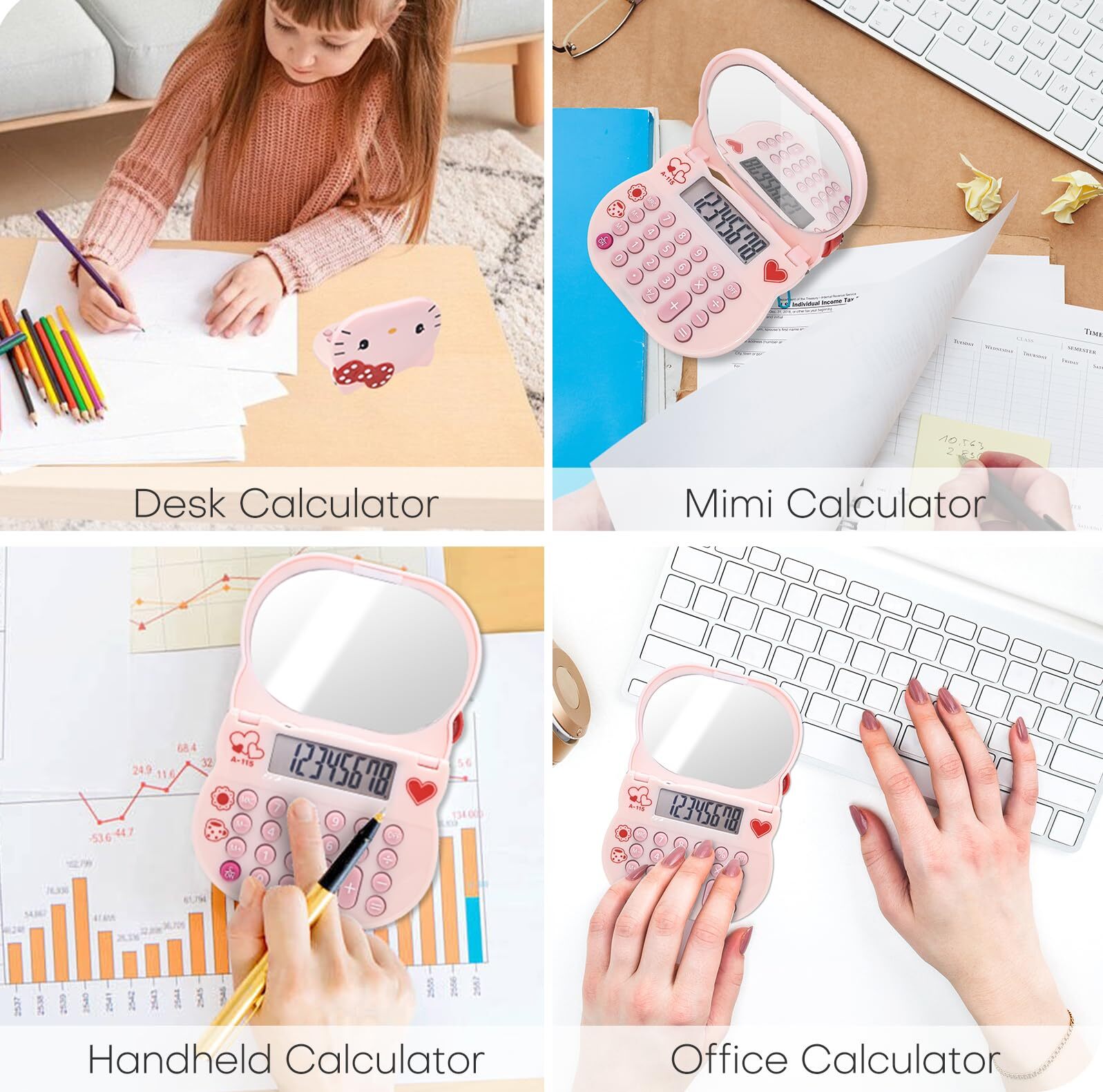 Cute Calculator Makeup Mirror Calculator Basic Calculators Desktop 8 Digit wi...