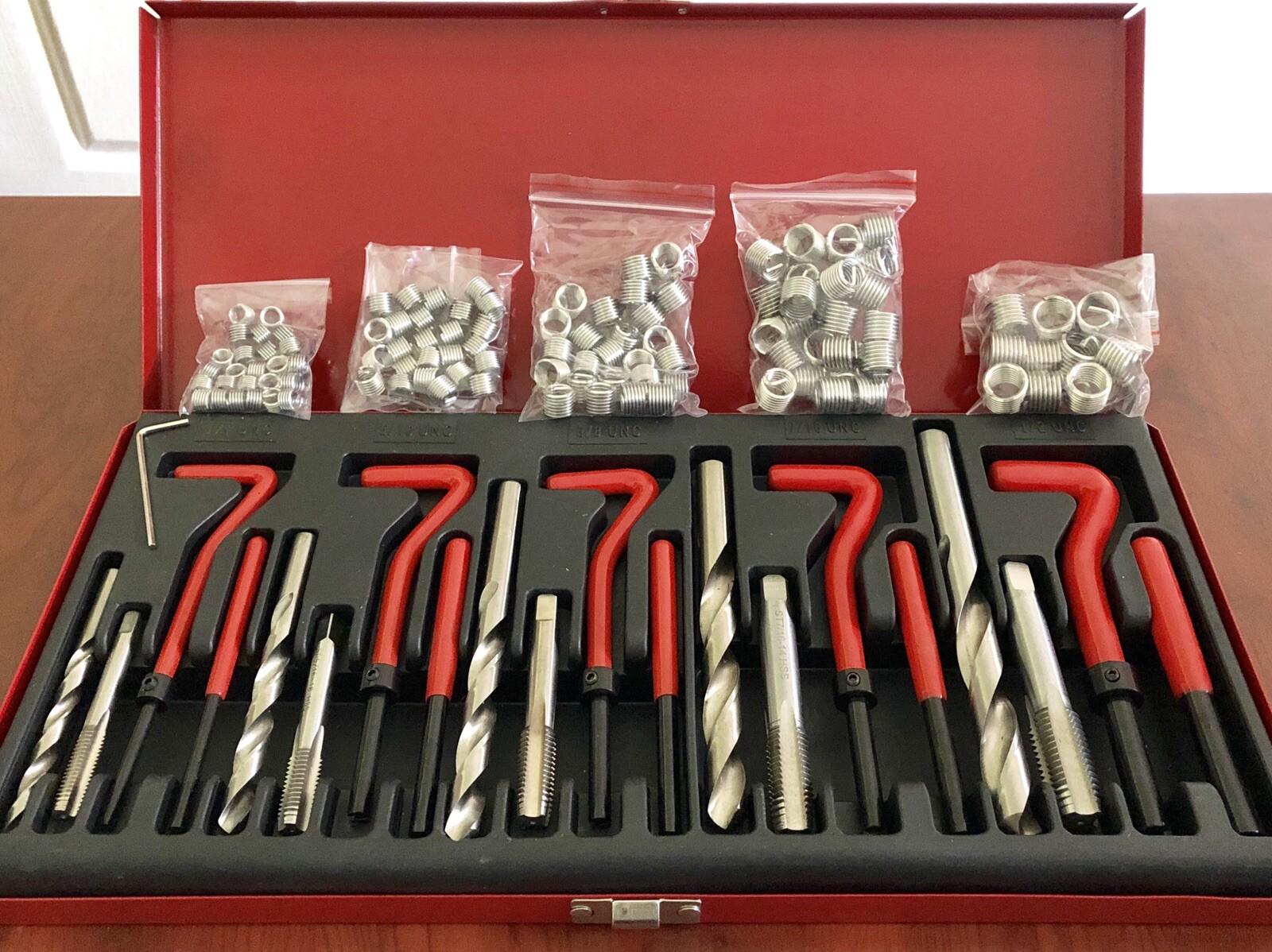 UNC THREAD REPAIR WIRE INSERT KIT HSS TAP SET HELICOIL INSERTS KITS HELI COIL