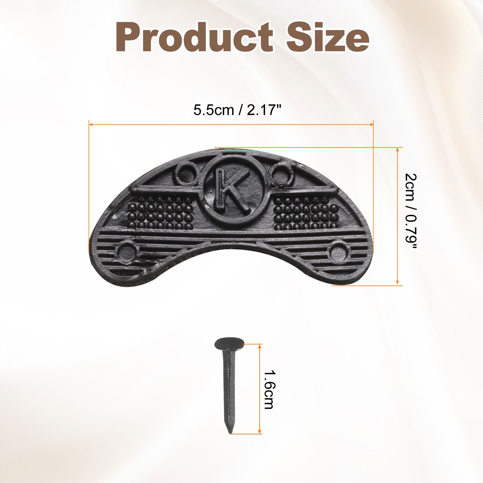 14pcs Heel Taps Rubber Pad Replacement Set Medium Size with 56pcs Screws, Black