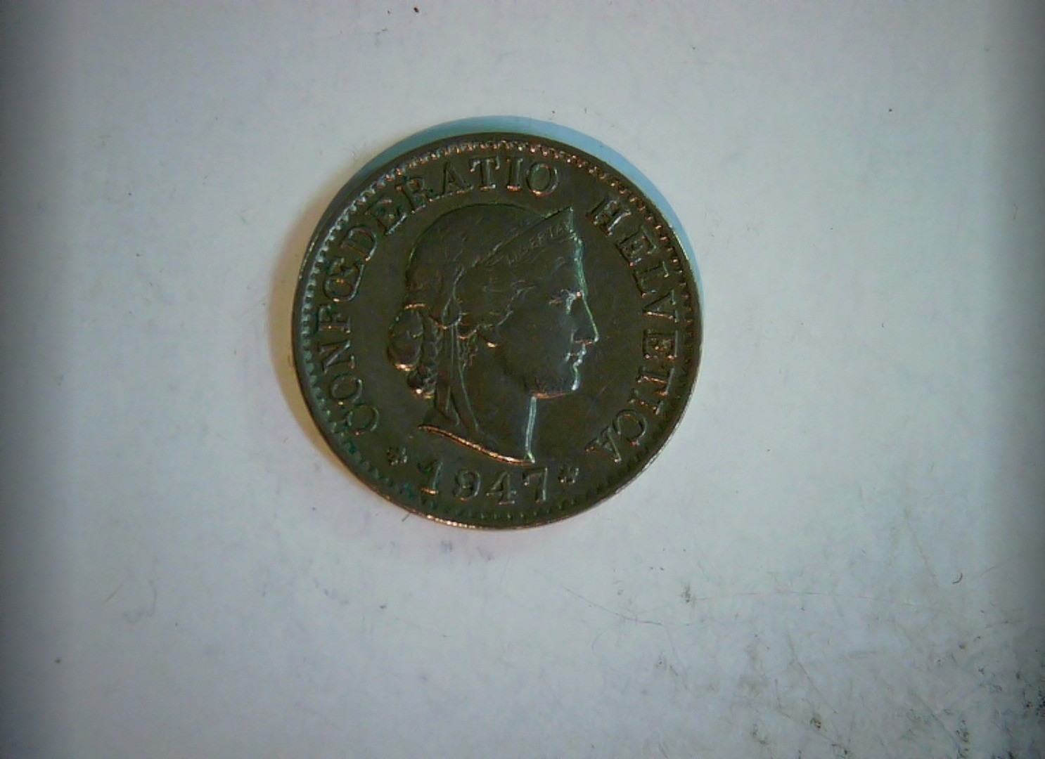 Switzerland 1947 5 Rappen Swiss Confederation (Helvetia head) 5 Rappen Coin