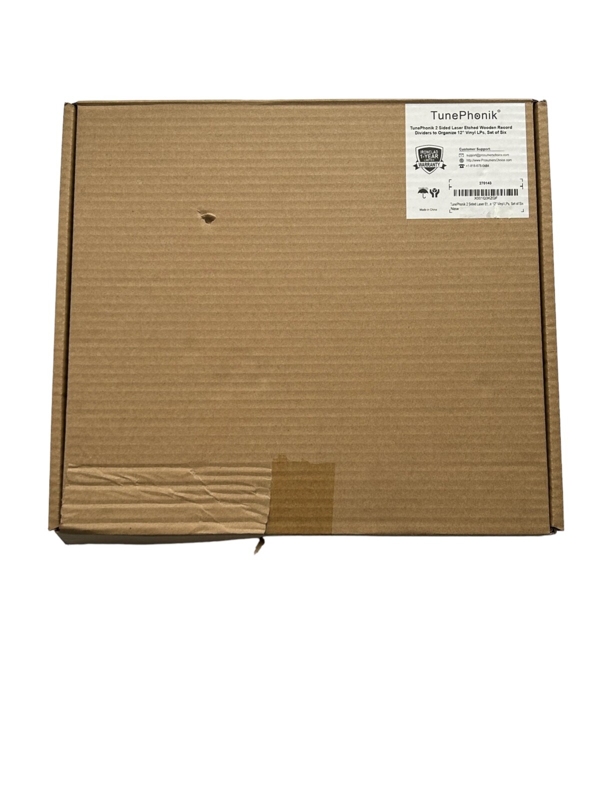 TUNEPHONIK 270143 2 Sided Laser Etched Wooden Record Dividers to Organize 12"