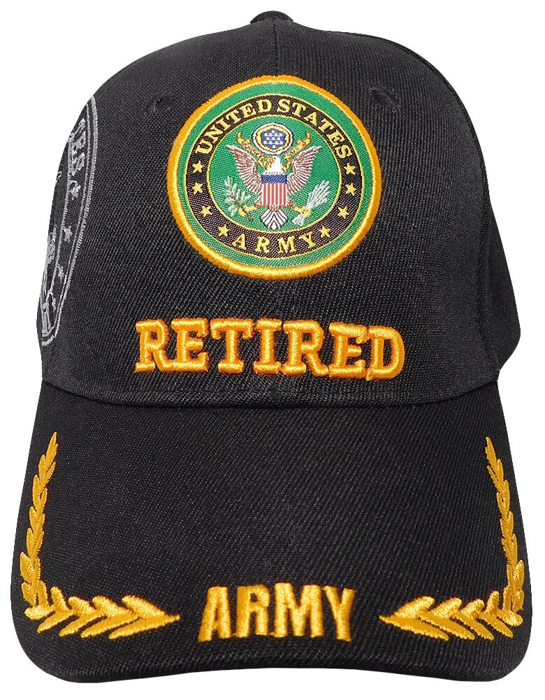 U.S. Army Retired Hat / Army Seal Black Baseball Cap (LICENSED)