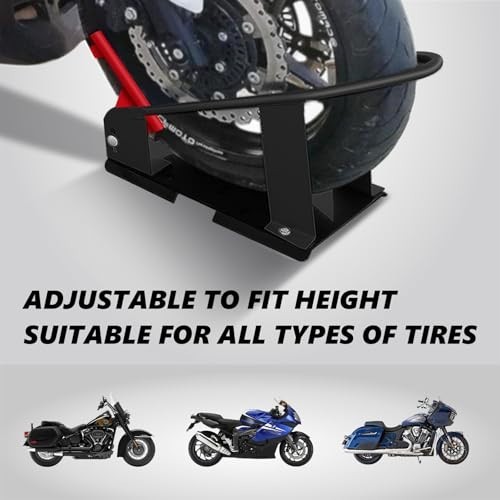 Heavy Duty Motorcycle Wheel Chock - 1800 lbs Capacity, Adjustable Height, Portab