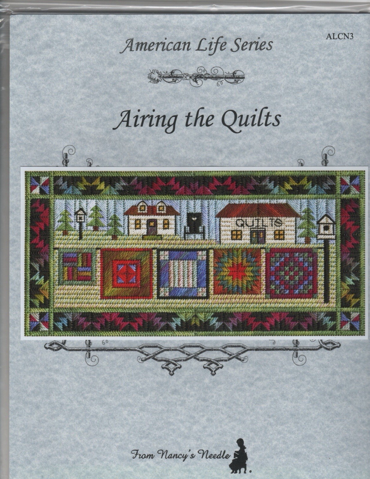 Nancy’s Needle Airing The Quilts 4 Pc Set Needle Point Art Quilt Patern New NIP