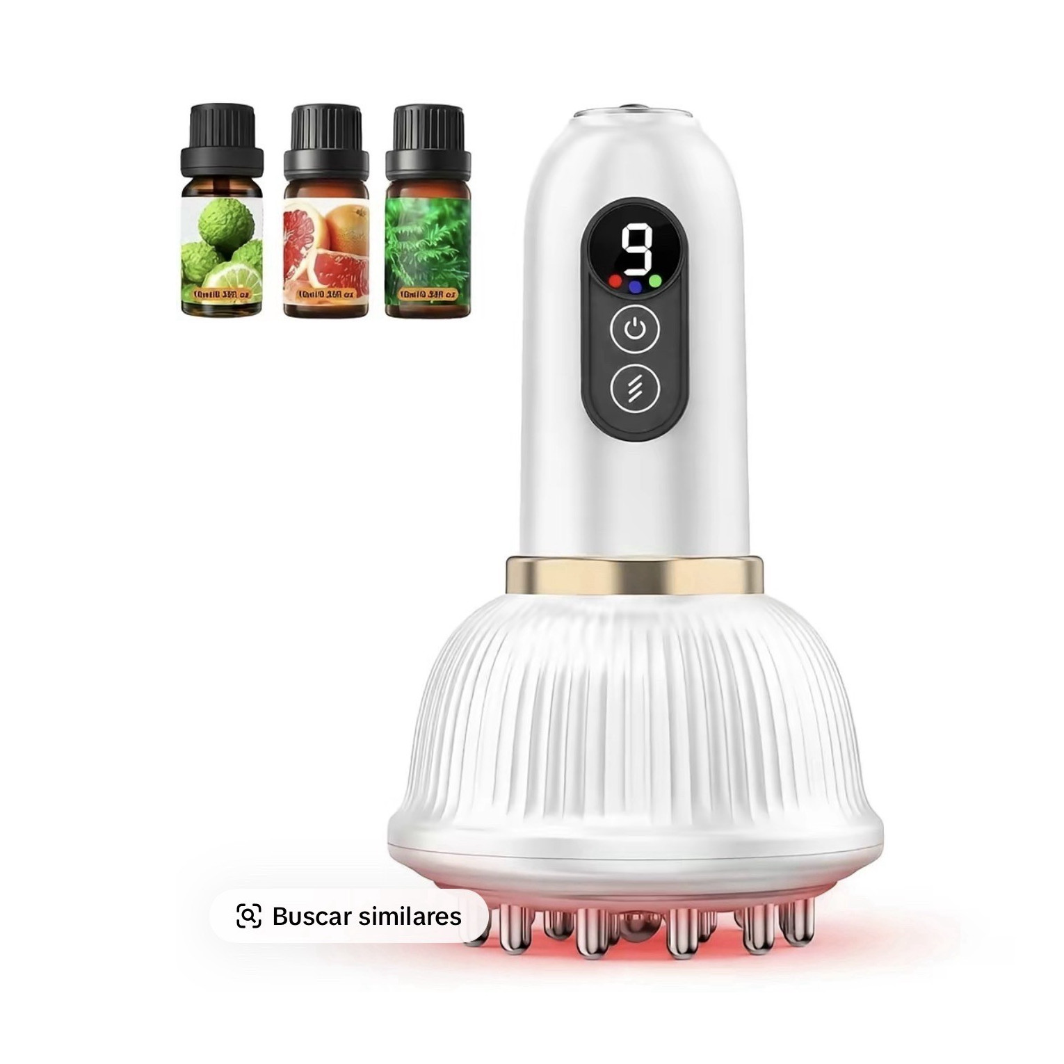 Cordless 3-in-1 Body Massager, Heating & Vibration, Rechargeable, White/Gold