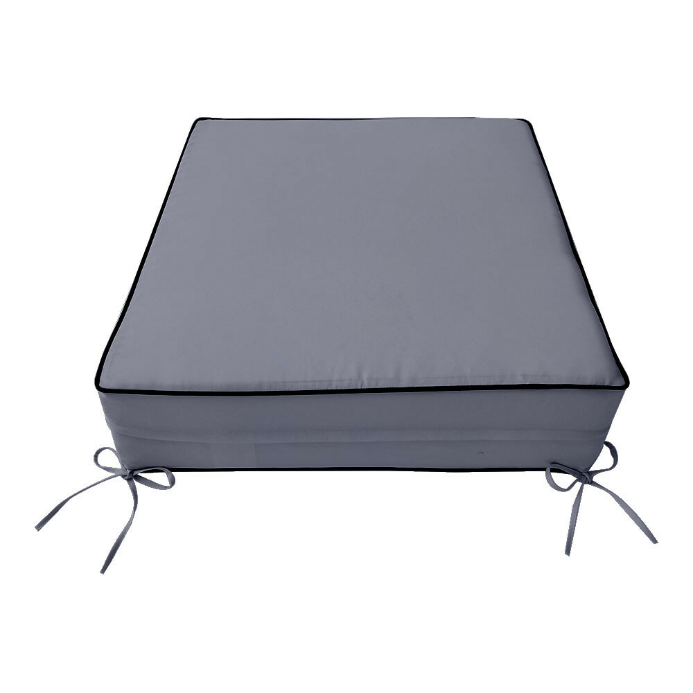 Large Deep Seat Back Cushion Slip Cover Contrast Piped Trim 26" x 30" x 6" AD001
